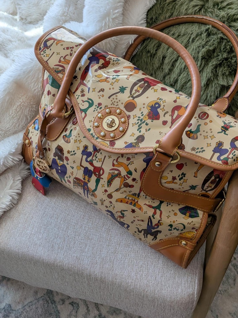 Piero Guidi Magic Circus Print Embossed Satchel Handbag